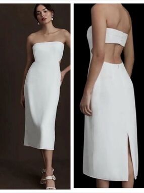 sachin & babi sierra satin midi dress Sachin & Babi Sierra V-Neck Cutout Satin Midi Dress In White - 56% Off
